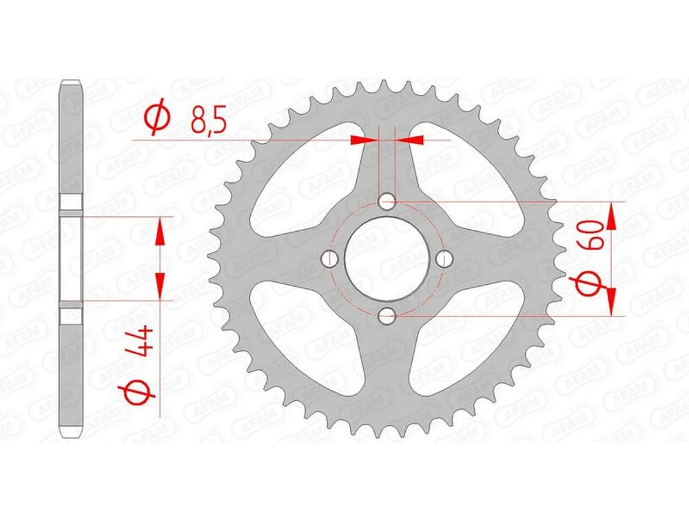 SP 1074403005 AFAM Standard Stahlritzel hinten 12100 - 420 passend fuer YAMAHA DT 50