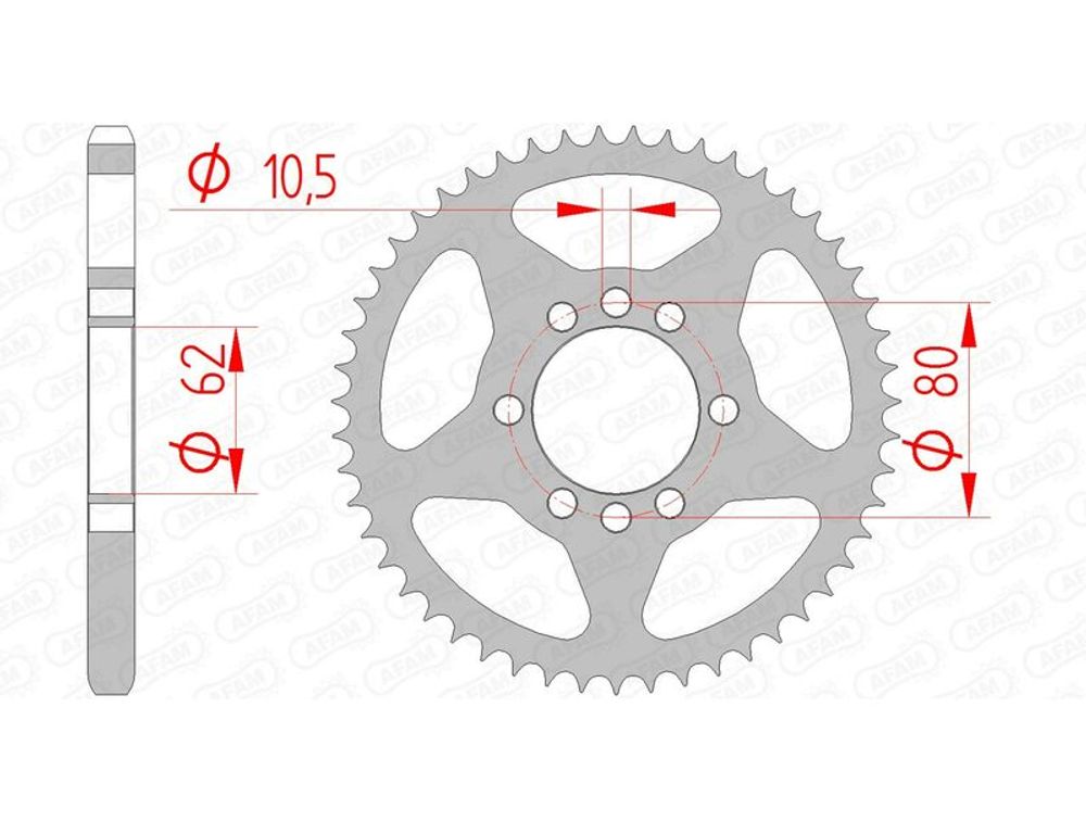 SP 1074413003 AFAM Standard Stahlritzel hinten 12204 - 428 passend fuer YAMAHA DT 125