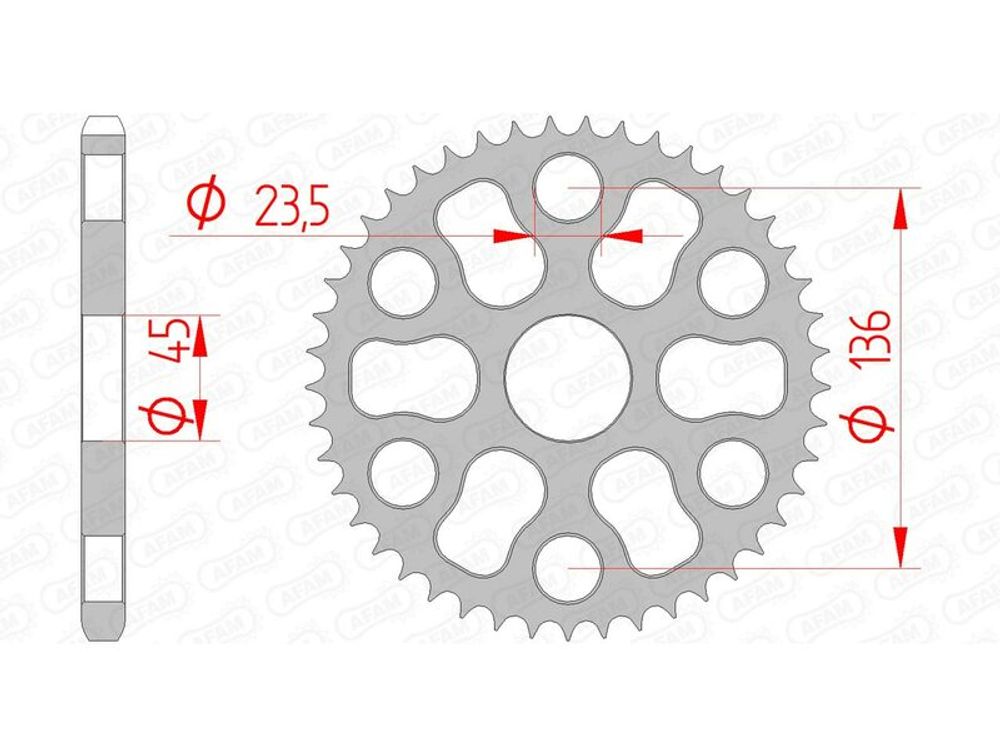 SP 1074434001 AFAM Standard Stahlritzel hinten 12325 - 428 passend fuer YAMAHA XG 250 TRICKER