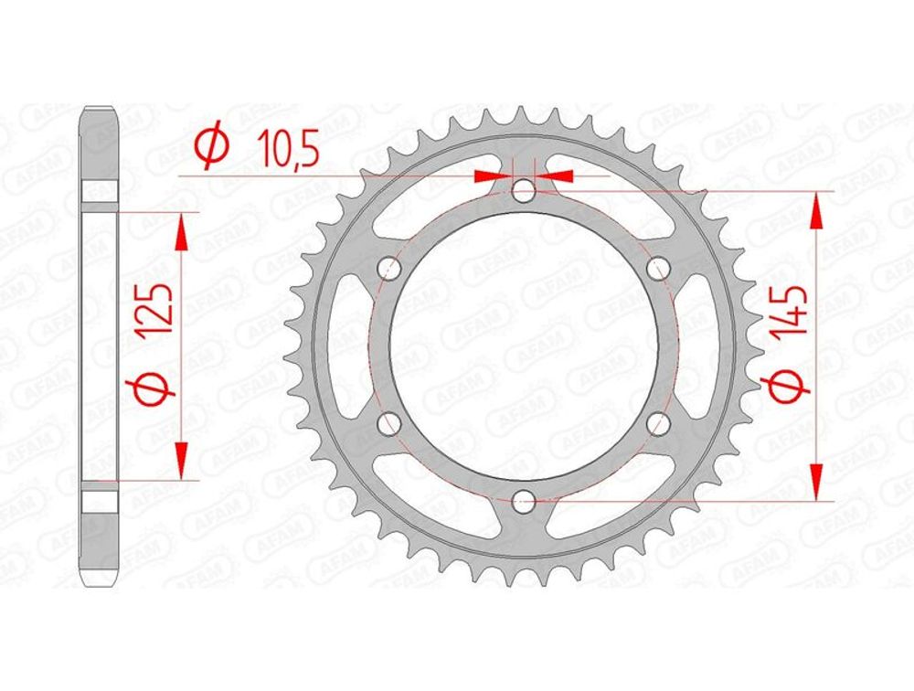SP 1074451001 AFAM Standard Stahlritzel hinten 12603 - 525 passend fuer YAMAHA TDM 850