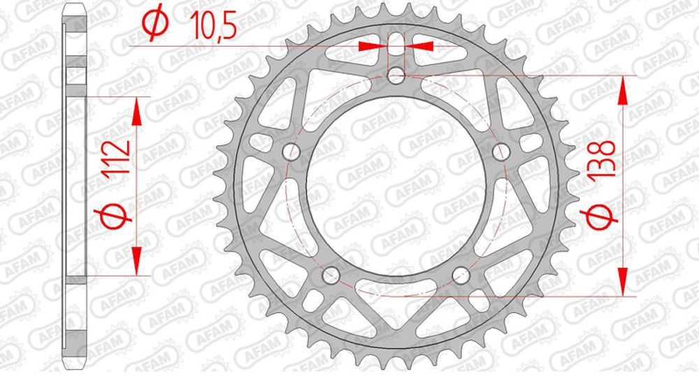 SP 1074463002 AFAM Standard Stahlritzel hinten 12817 - 520 passend fuer YAMAHA YZF-R1