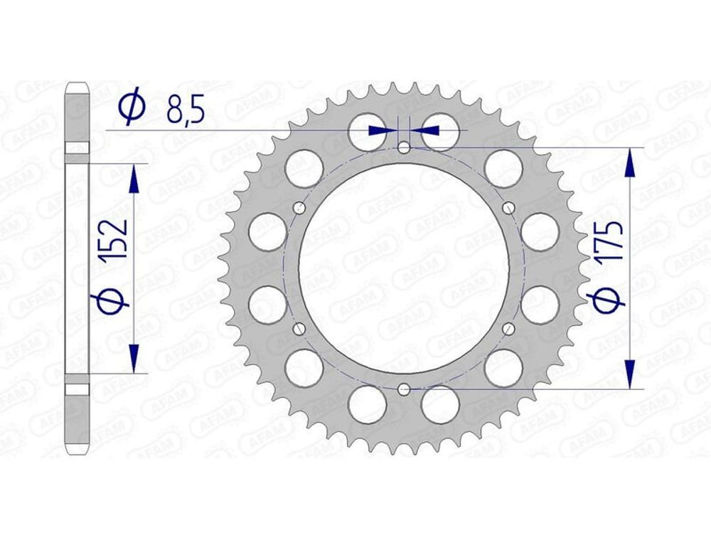 SP 1074467001 AFAM Ultraleichtes harteloxiertes Aluminiumritzel hinten 13301 - 520 passend fuer YAMAHA DT 200