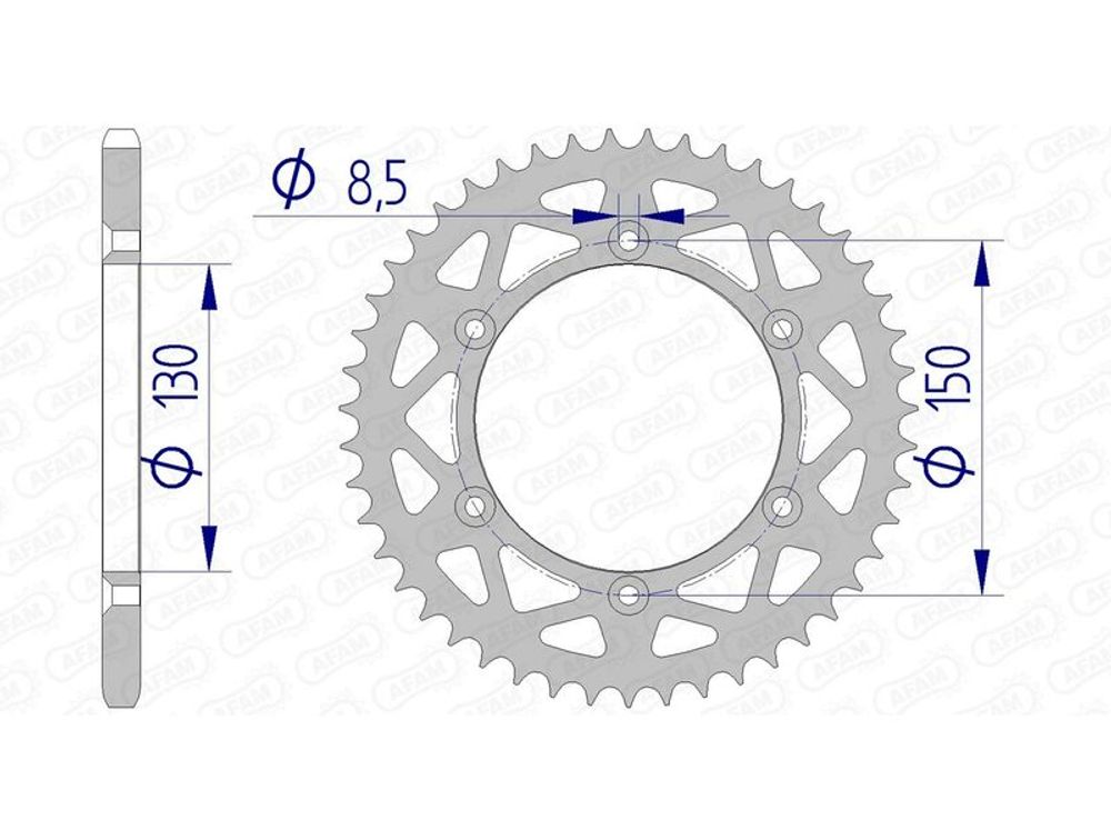 SP 1074471005 AFAM Aluminiumritzel hinten 13323 - 520 passend fuer YAMAHA YZ 450 F