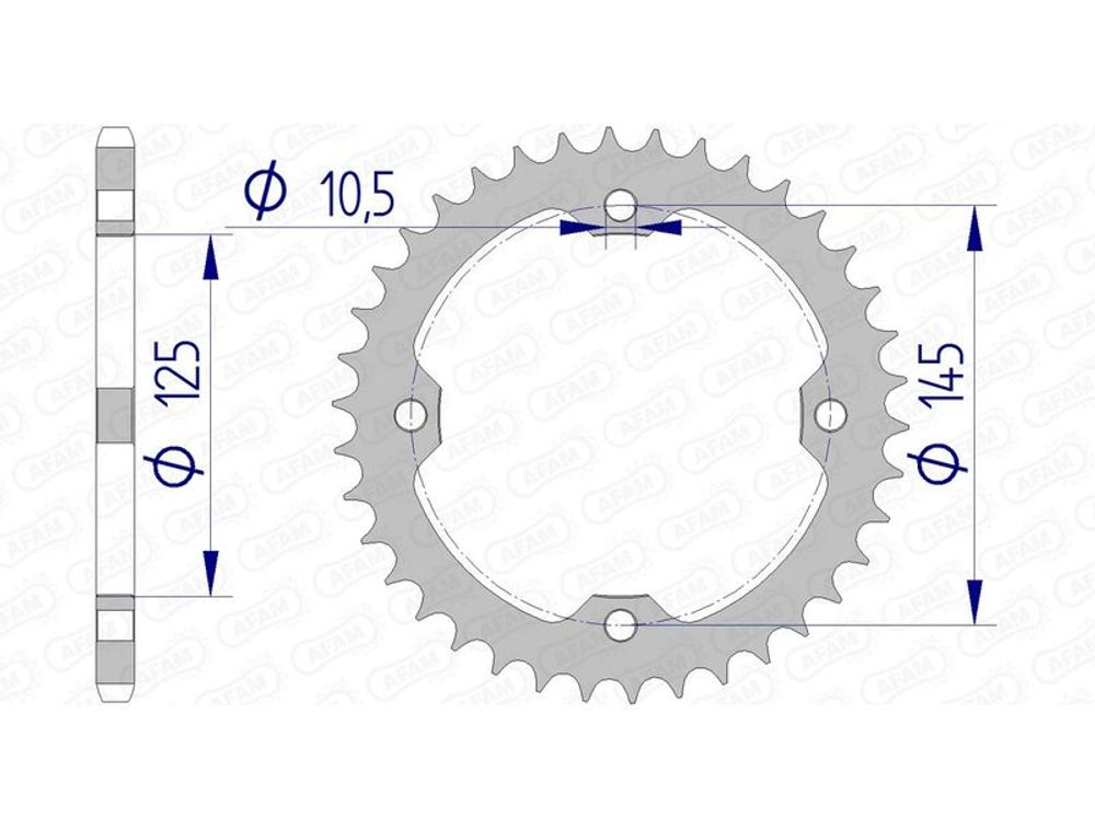 SP 1074472002 AFAM Aluminiumritzel hinten 13407 - 520 passend fuer YAMAHA YFZ 450 R