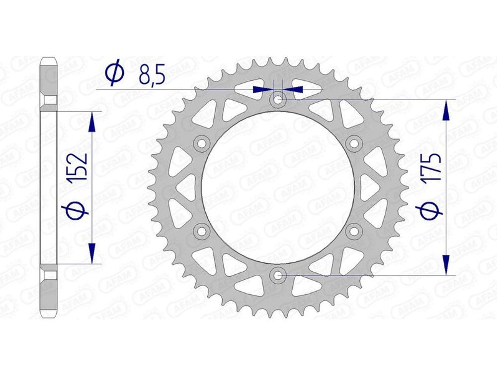 SP 1074475005 AFAM Aluminiumritzel hinten 13508 - 520 passend fuer YAMAHA IT 250