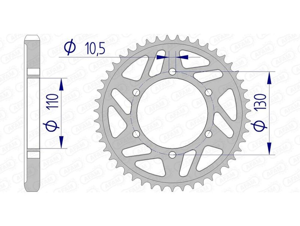 SP 1074477003 AFAM Aluminiumritzel hinten 13813 - 530 passend fuer YAMAHA YZF-R1