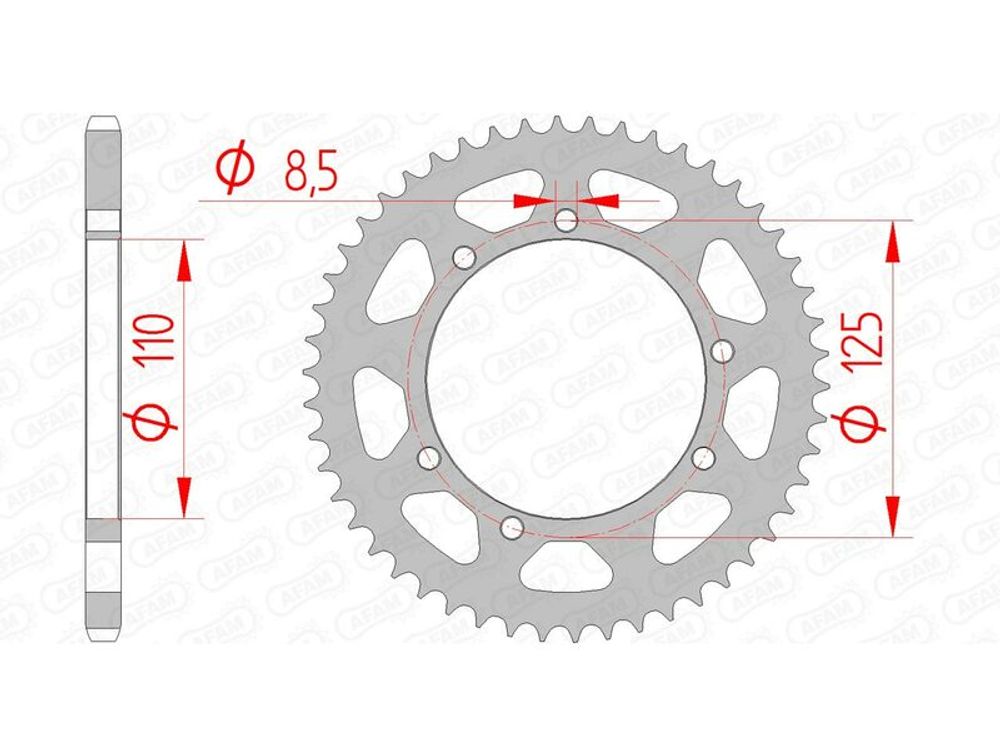 SP 1074485001 AFAM Standard Stahlritzel hinten 14109 - 420 passend fuer SUZUKI RMX 50