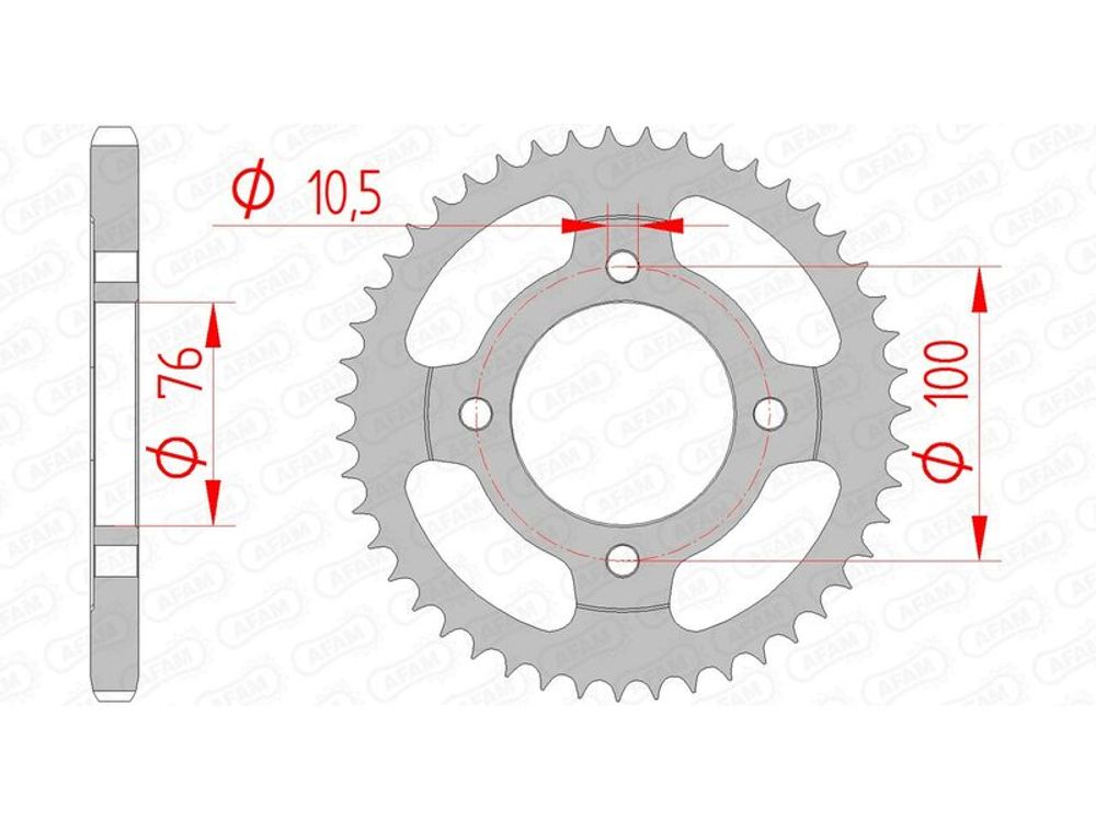 SP 1074498001 AFAM Standard Stahlritzel hinten 14208 - 428 passend fuer SUZUKI RG 125