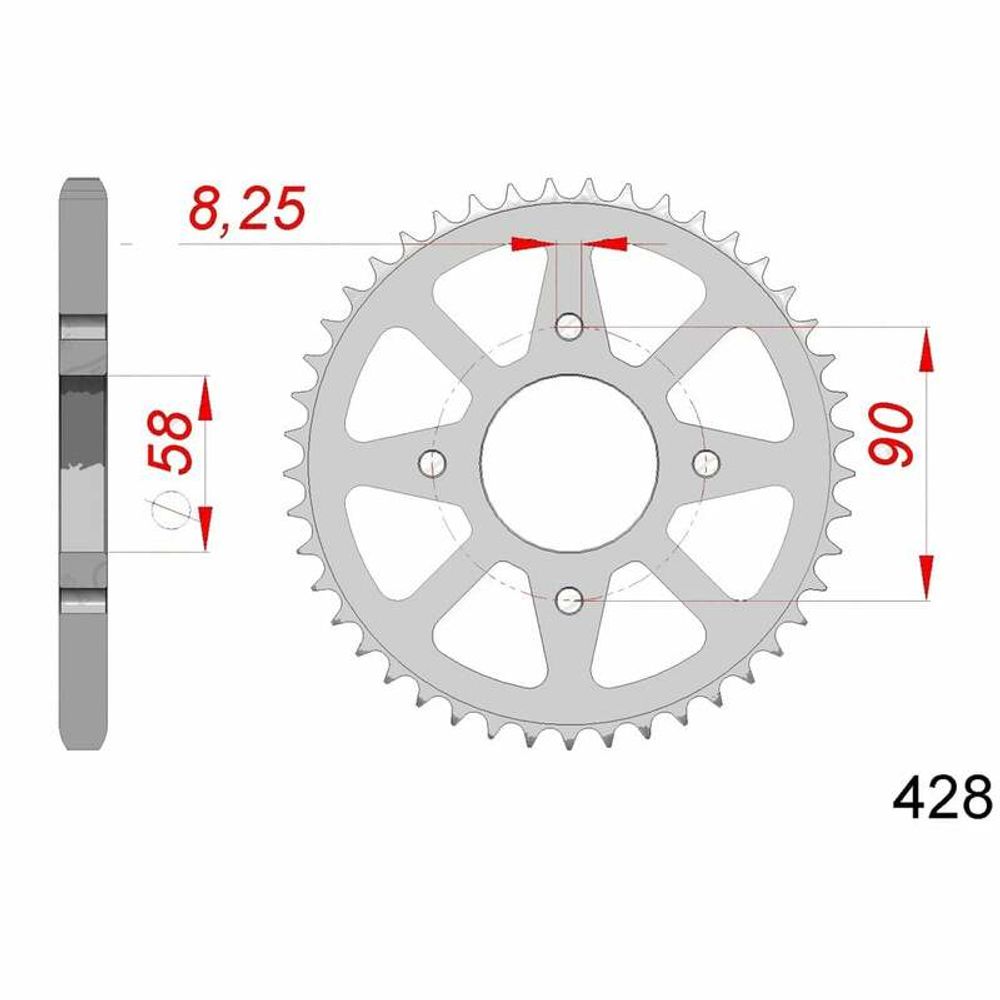 SP 1074499001 AFAM Standard Stahlritzel hinten 14212 - 428 passend fuer SUZUKI GSX-S 125