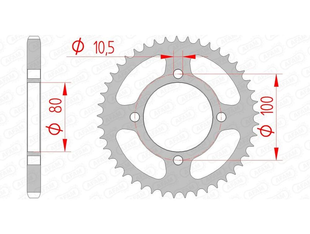 SP 1074500001 AFAM Standard Stahlritzel hinten 14213 - 428 passend fuer SUZUKI GZ 125 MARAUDER