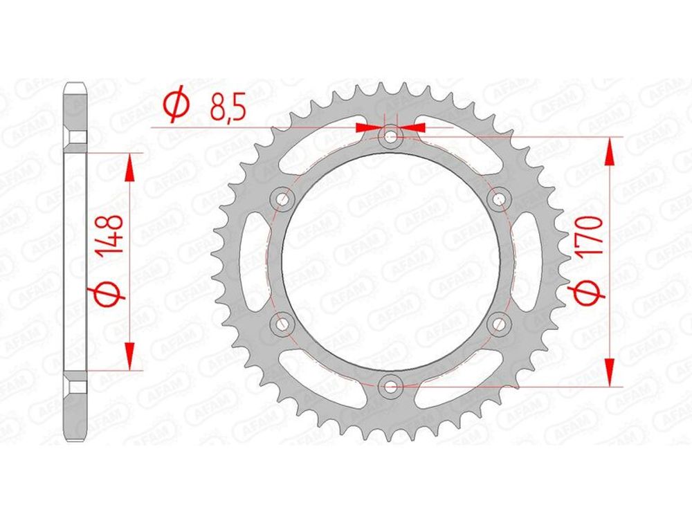 SP 1074518001 AFAM Standard Stahlritzel hinten 14501 - 520 passend fuer SUZUKI DR 600