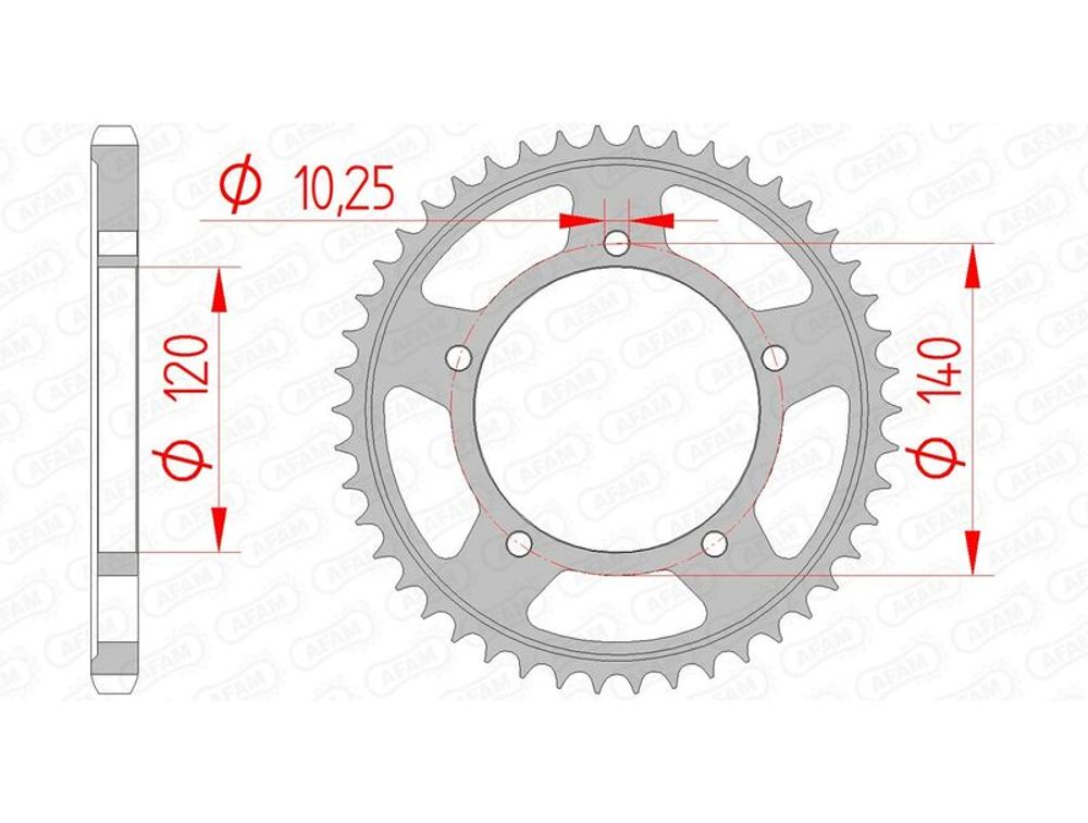 SP 1074526007 AFAM Standard Stahlritzel hinten 14604 - 525 passend fuer TRIUMPH BONNEVILLE 865