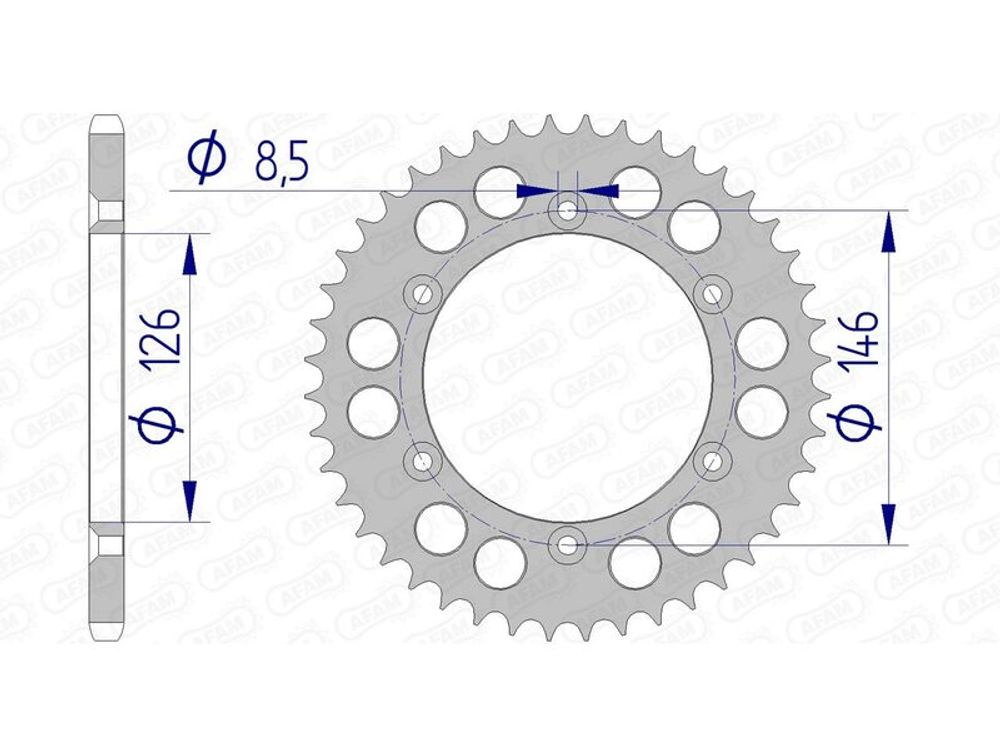 SP 1074537001 AFAM Aluminiumritzel hinten 15203 - 520 passend fuer SUZUKI DR 350