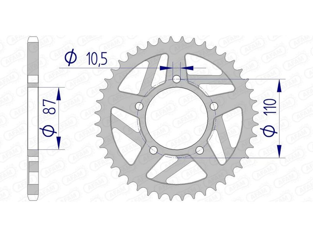 SP 1074548001 AFAM Aluminiumritzel hinten 15405 - 520 passend fuer SUZUKI SV 650