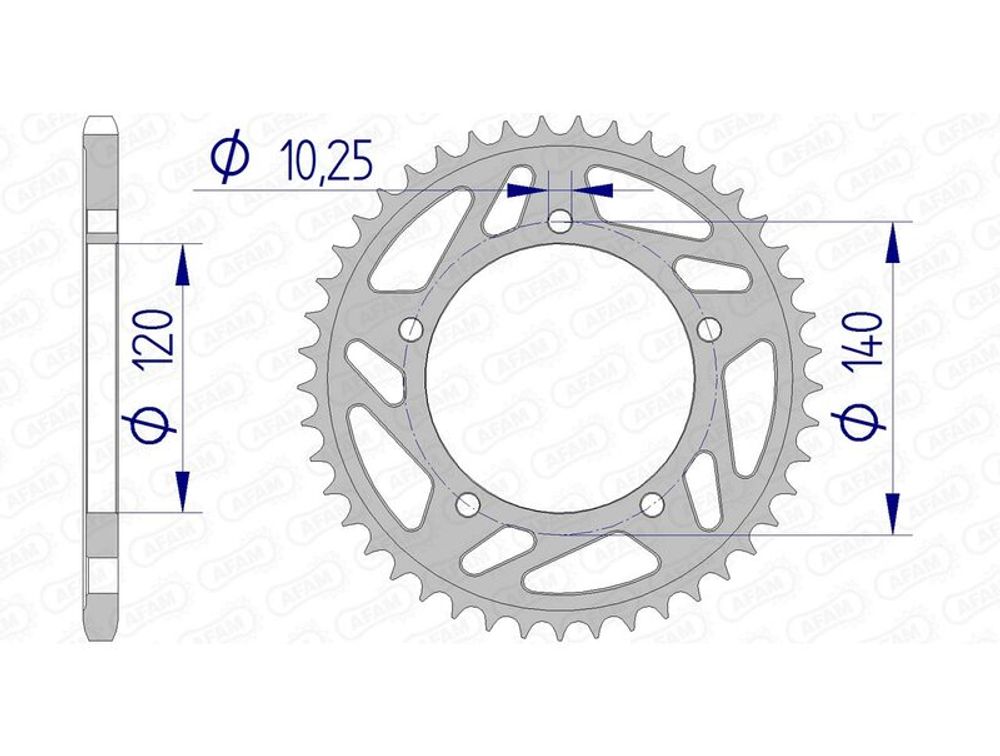 SP 1074551008 AFAM Aluminiumritzel hinten 15605 - 520 passend fuer SUZUKI GSR 750