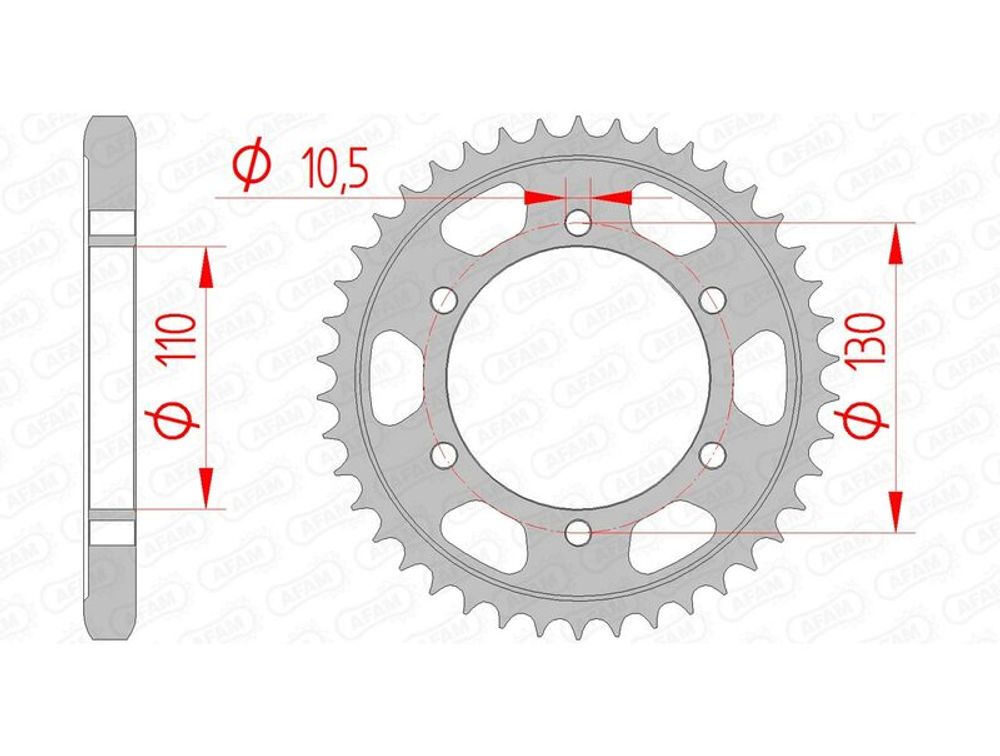 SP 1074575001 AFAM Standard Stahlritzel hinten 16502 - 530 passend fuer KAWASAKI GPX 600