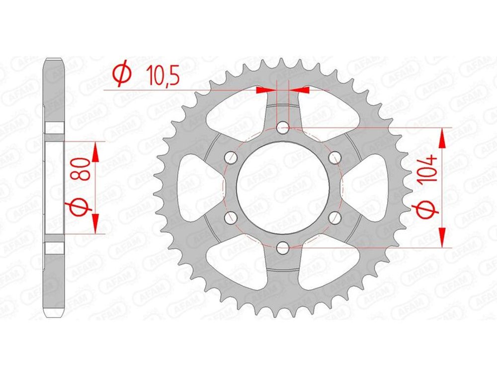 SP 1074588006 AFAM Standard Stahlritzel hinten 16610 - 525 passend fuer KAWASAKI NINJA ZX-9 R