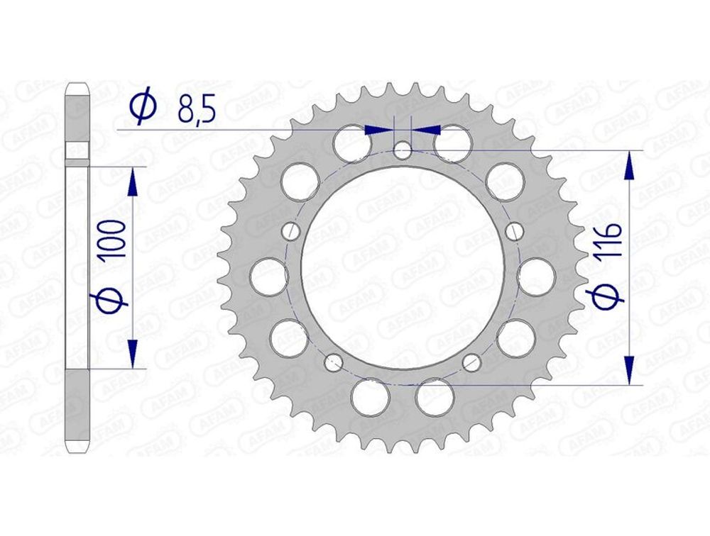 SP 1074594001 AFAM Aluminiumritzel hinten 17100420 passend fuer KAWASAKI KX 60