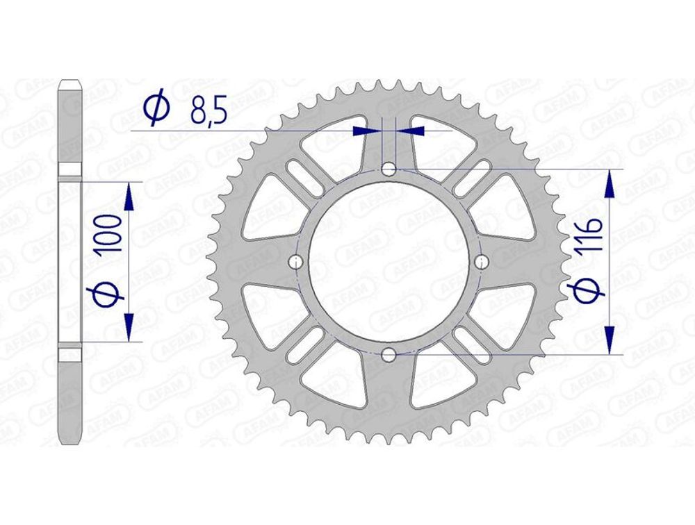SP 1074596001 AFAM Aluminiumritzel hinten 17104420 passend fuer KAWASAKI KX 80