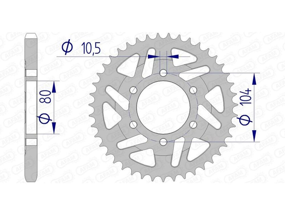 SP 1074608001 AFAM Aluminiumritzel hinten 17610525 passend fuer KAWASAKI NINJA ZX-7 R