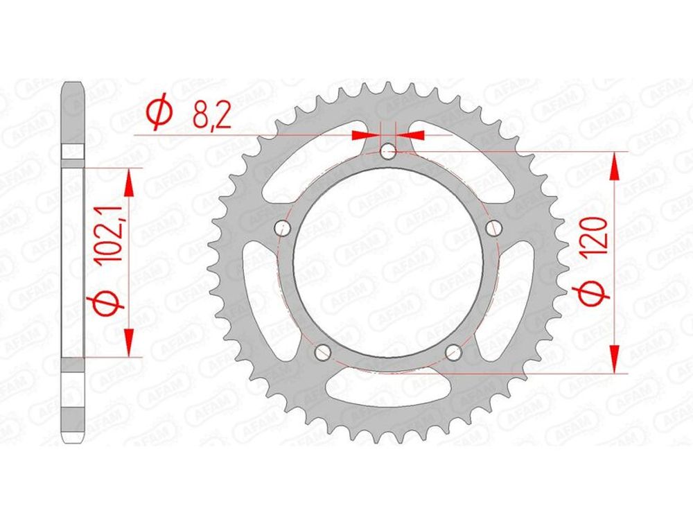 SP 1074615001 AFAM Standard Stahlritzel hinten 35104 - 420 passend fuer APRILIA RS 50