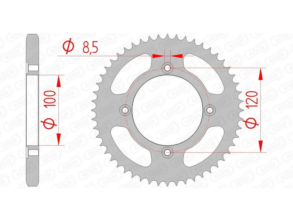 SP 1074640003 AFAM Standard Stahlritzel hinten 38200 - 428 passend fuer BETA RR 125 4T MOTARD