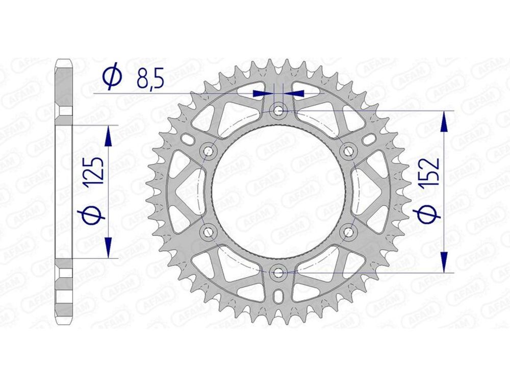 SP 1074642002 AFAM Ultraleichtes selbstreinigendes Aluminiumritzel hinten 39300 - 520 passend fuer BETA RR 200 2T