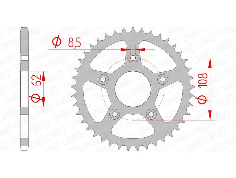 SP 1074649001 AFAM Standard Stahlritzel hinten 44203 - 520 passend fuer CAGIVA SUPERCITY 125