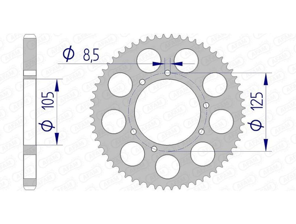 SP 1074663003 AFAM Aluminiumritzel hinten 48200 - 428 passend fuer VENT DERAPAGE 50