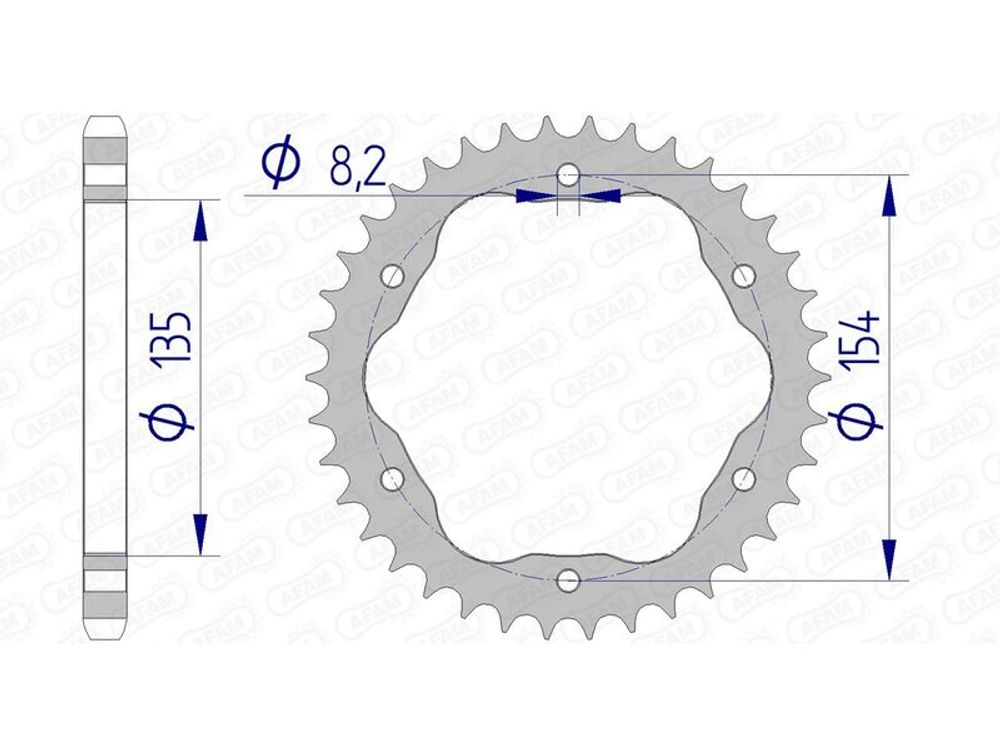 SP 1074695005 AFAM Aluminium Kettenrad hinten 51803 - 525 - Benötigt einen AFAM-Kronenhalter passend fuer DUCATI PANIGALE 1299