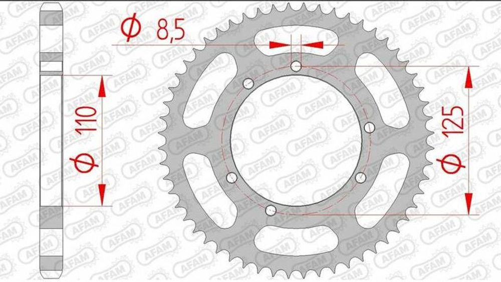 SP 1074704001 AFAM Standard Kettenrad Stahl hinten 59104 - 428 passend fuer SHERCO SM 50