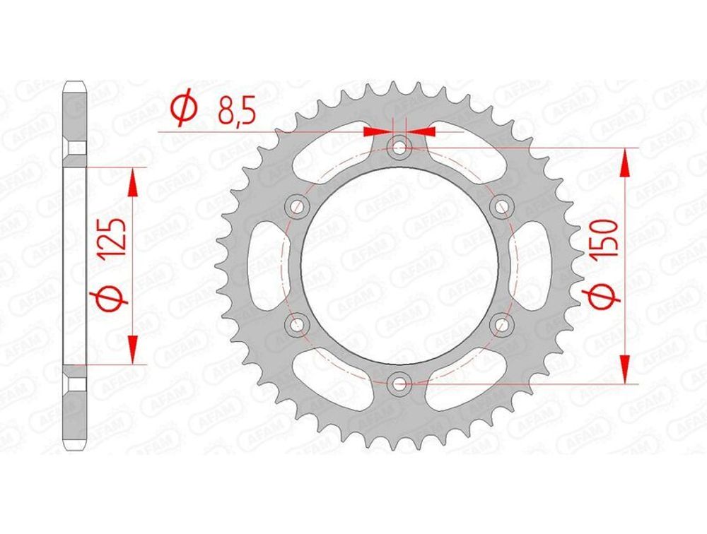 SP 1074717011 AFAM Standard Kettenrad hinten 71304 - 520 passend fuer HUSQVARNA NORDEN 901
