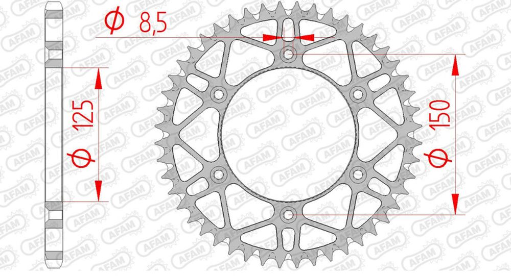 SP 1074718002 AFAM Selbstreinigendes Stahlritzel hinten 71304 - 520 passend fuer HUSQVARNA TE 250