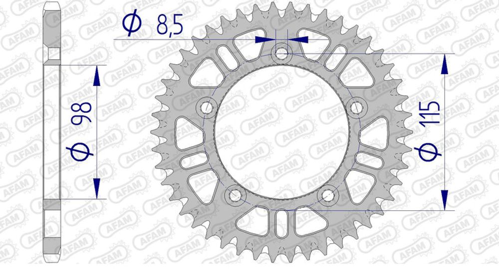 SP 1074724002 AFAM Ultraleichtes selbstreinigendes Aluminiumritzel hinten 72101 - 420 passend fuer KTM 65 SX