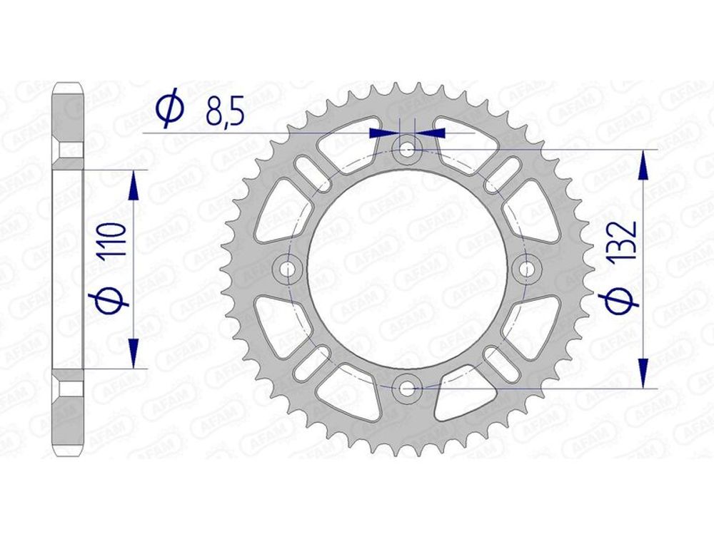 SP 1074727001 AFAM Aluminiumritzel hinten 72102 - 428 passend fuer KTM 85 SX