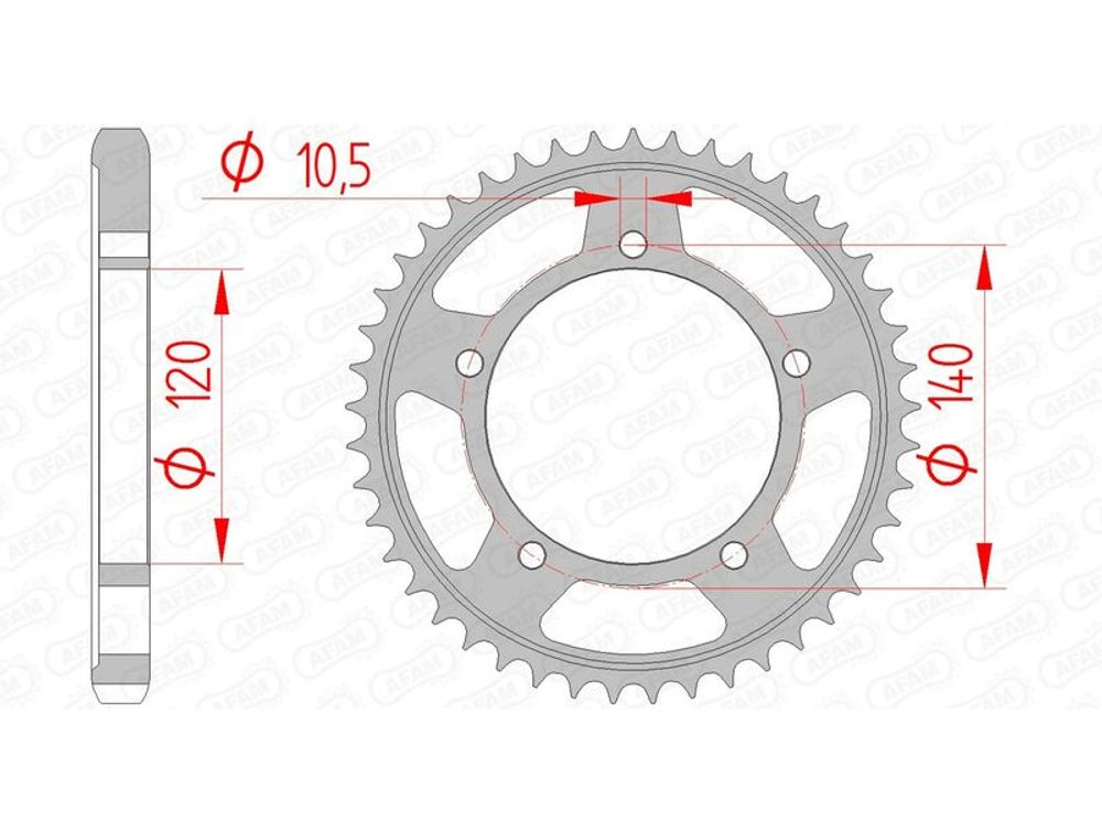 SP 1074758003 AFAM Standard Stahlritzel hinten 86603 - 530 passend fuer SUZUKI SV 1000
