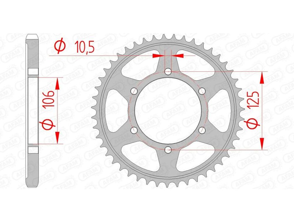 SP 1074760003 AFAM Standard Stahlritzel hinten 86605 - 525 passend fuer TRIUMPH STREET TRIPLE 675