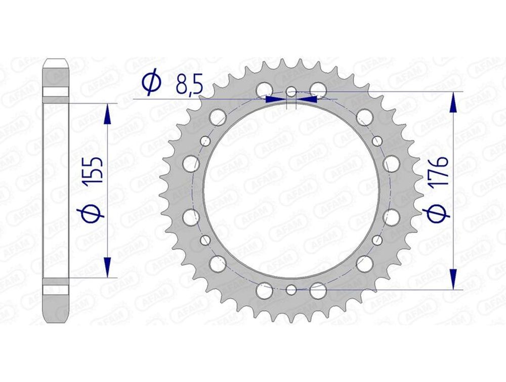 SP 1074762001 AFAM Aluminiumritzel hinten 87601 - 530 passend fuer TRIUMPH SPEED TRIPLE 1050
