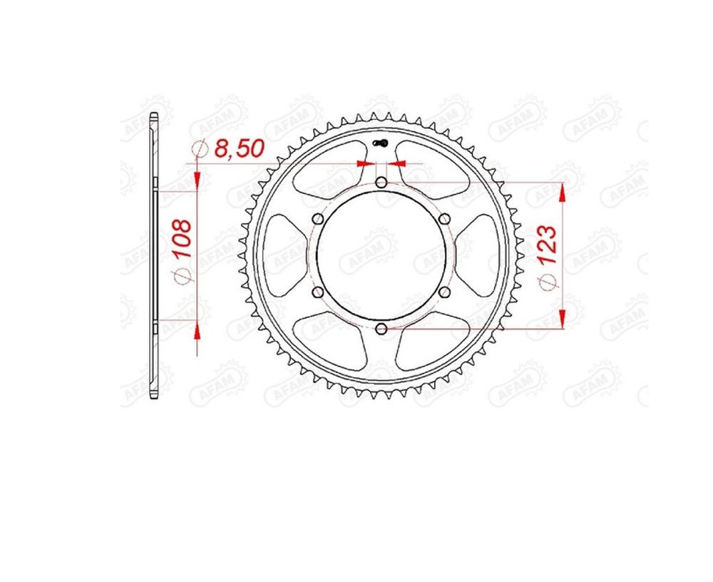 SP 1074778002 AFAM Standard Stahlritzel hinten 92220 - 428 passend fuer APRILIA TUONO 125