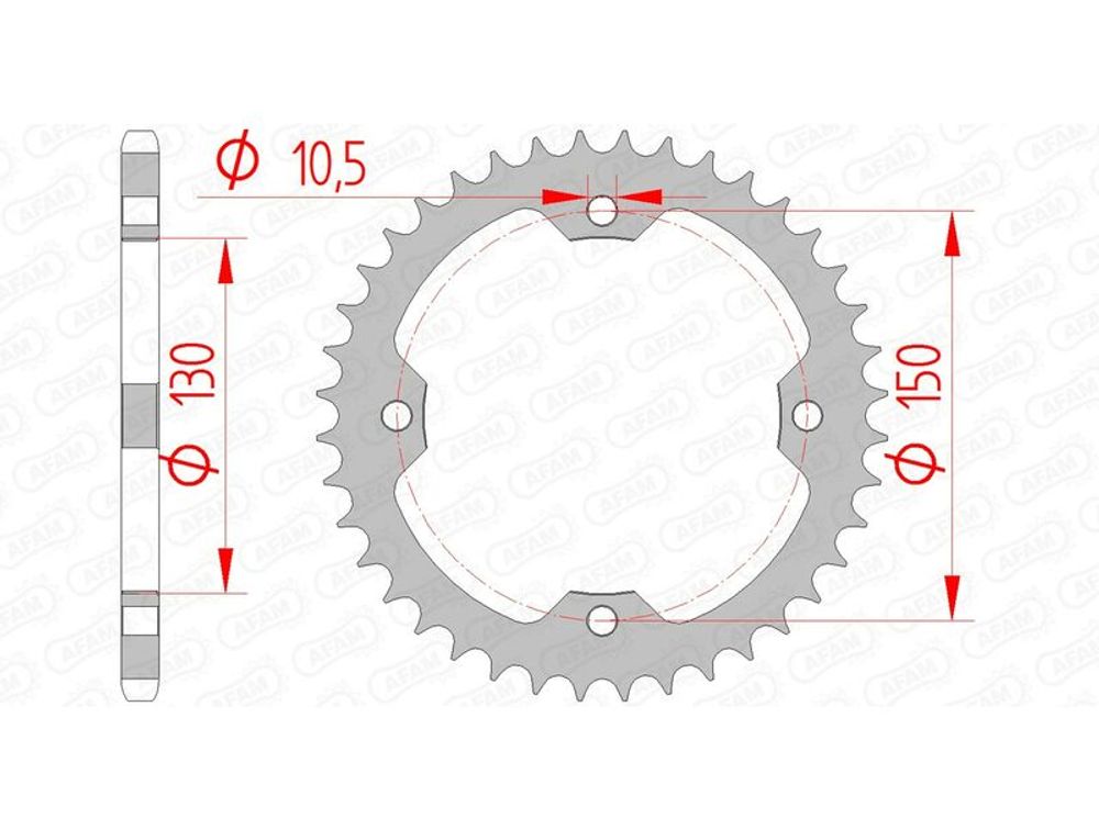 SP 1074781001 AFAM Standard Stahlritzel hinten 92328 - 520 passend fuer DERBI 250 DXR