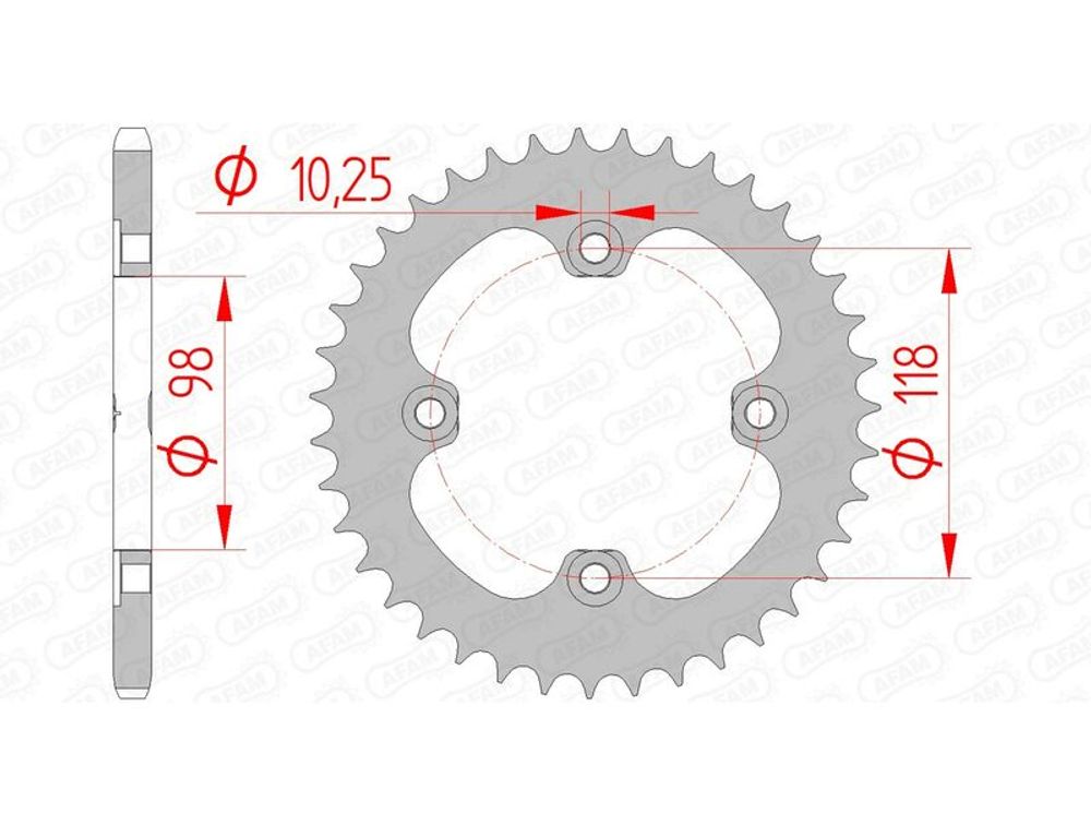 SP 1074782001 AFAM Standard Stahlritzel hinten 92401 - 520 passend fuer CAN AM DS 450