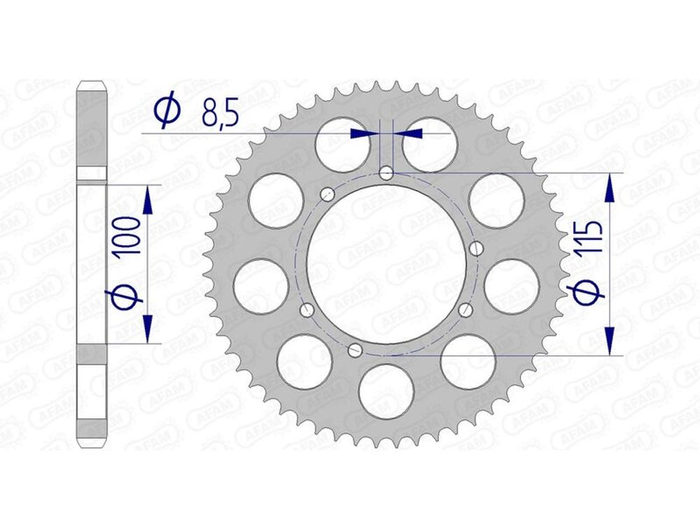 SP 1074802002 AFAM Aluminiumritzel hinten 93117 - 428 passend fuer BETA RRT 50 ENDURO