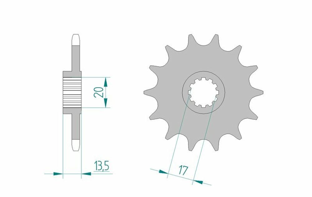 SP 1077111001 AFAM Standard Stahlritzel vorne 55300 - 520 passend fuer FANTIC SECTION 250