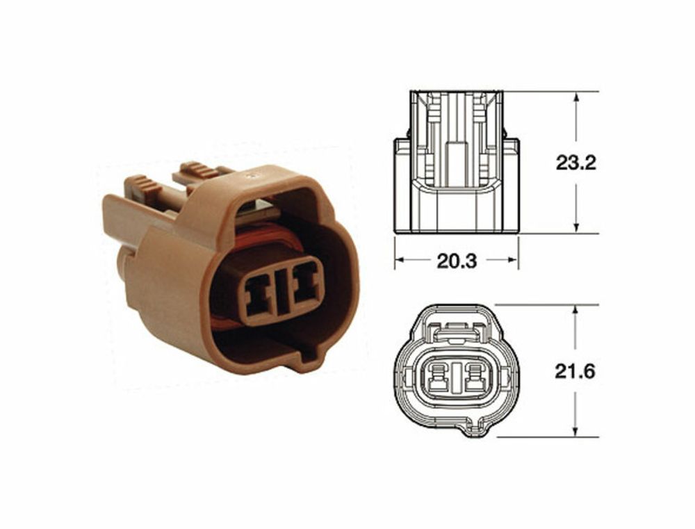 SP 1079691 BIHR Steckverbinder weiblich Modell 090 SMTO OE 2-polig braun - 5 Stück passend fuer Braun