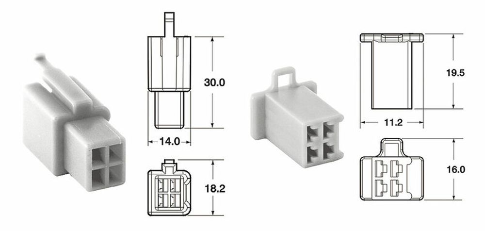 SP 1079713 BIHR Satz Steckverbinder 110 ML OE 4-polig Ø 0,5mm²/0,85 mm² - 5 komplette Sätze passend fuer