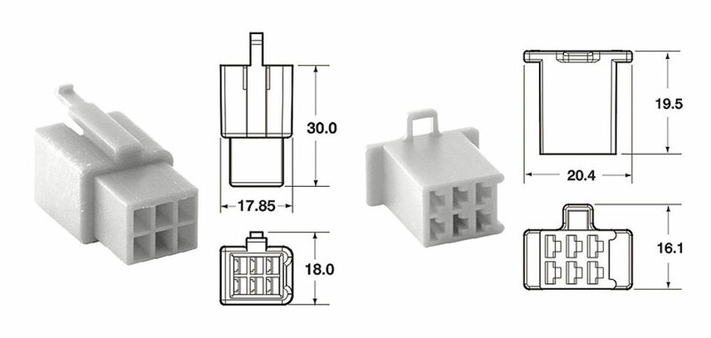 SP 1079714 BIHR Satz Steckverbinder 110 ML OE 6-polig Ø 0,5mm²/0,85 mm² - 5 komplette Sätze passend fuer