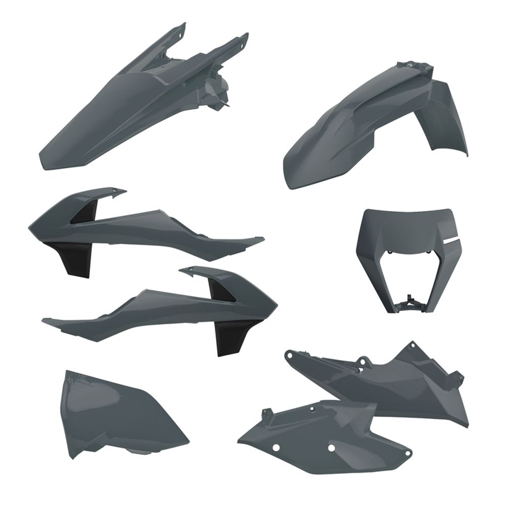 SP 1086180007 POLISPORT Enduro Plastik-Kit Nardo-grau KTM EXC/EXC-F passend fuer KTM 125 EXC Grau