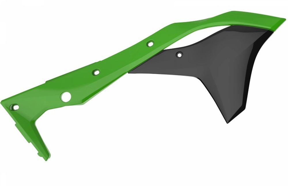SP 1086272002 POLISPORT Kühlerspoiler seitlich Originalfarbe 17 Grün/Schwarz Kawasaki KX250F passend fuer KAWASAKI KX 250 F OEM