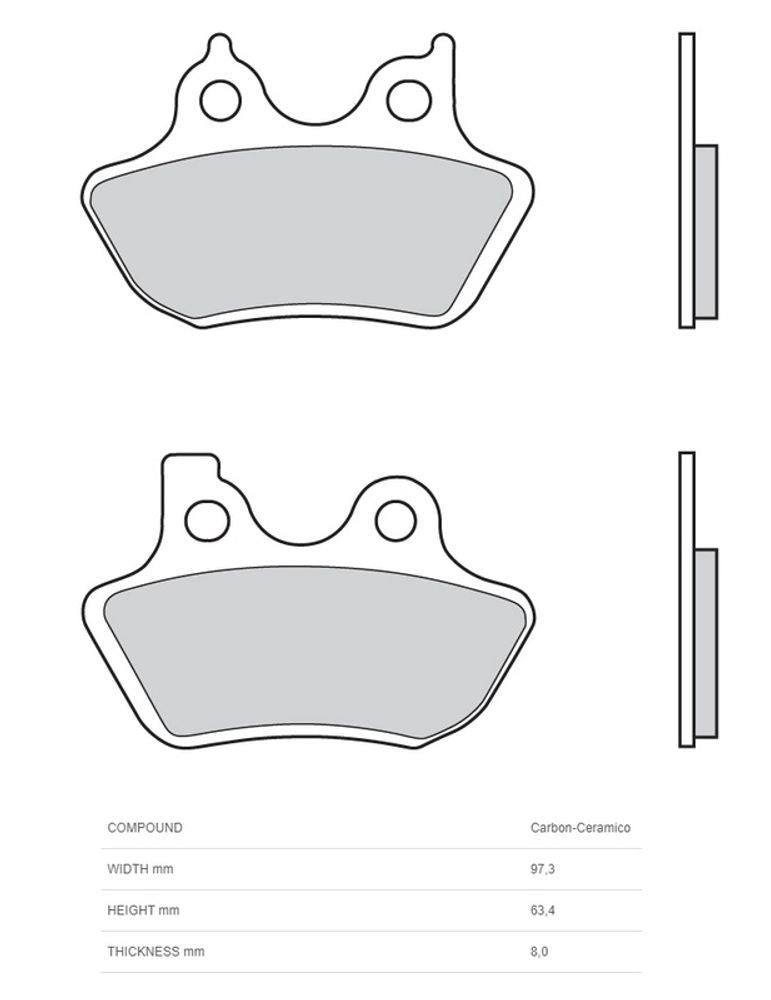 SP 1090520 BREMBO Bremsbelage 07HD16CC Karbon Ceramik passend fuer HARLEY DAVIDSON FXDXT 1450