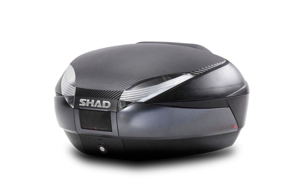 SP 1092081 SHAD SH48 DG Top Case + Rückenlehne Dunkelgrau passend fuer GILERA GP 800 Carbon Mat